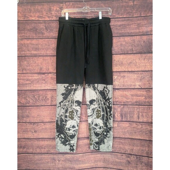 Rebel Vengeance Men's Day of the Dead Goth Skull Lounge Sweatpants size M - Picture 1 of 8